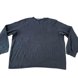 Polo Ralph Lauren Sweatshirt Men’s Size XXL Gray Cotton V-Neck Golf Casual